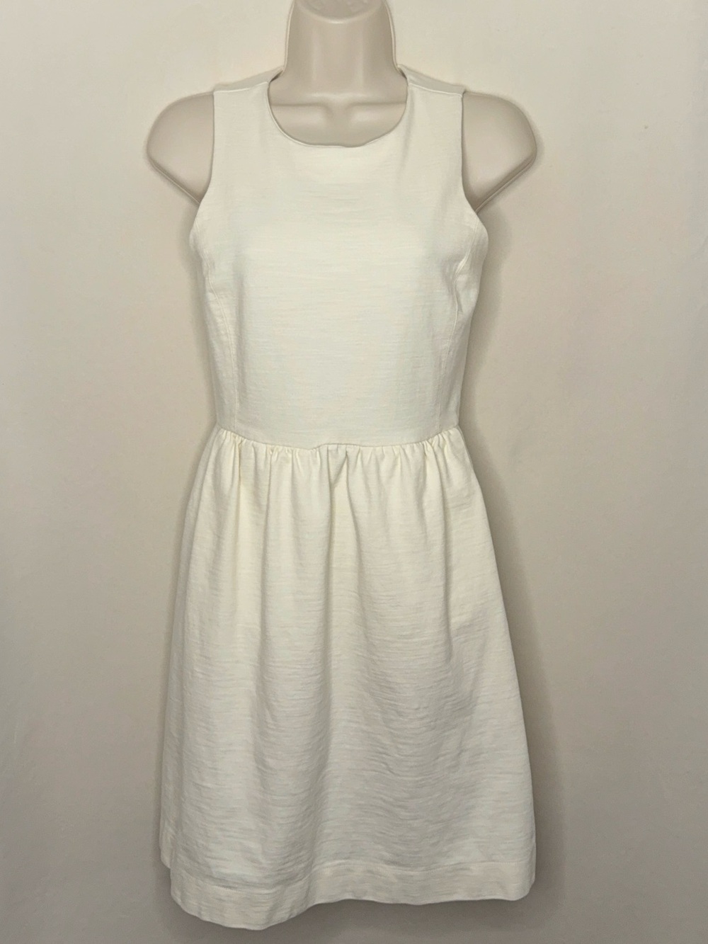 Madewell White Sleeveless Mini Fit-and-Flare Dress